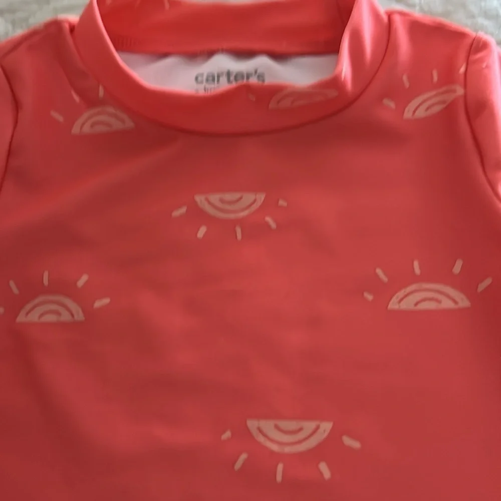 Carter's Toddler Girls' Long Sleeve Rash Guard Swimsuit 2 pc Set /12M /New